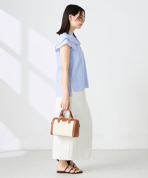 NOLLEY’S(ノーリーズ)の「ウォッシャブルダブルフリルキーネックブラウス(シャツ/ブラウス・レディース・ブルー系その他3/チャコールグレー/パープル系その他3・38)」の19枚目の写真