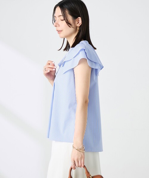 NOLLEY’S(ノーリーズ)の「ウォッシャブルダブルフリルキーネックブラウス(シャツ/ブラウス・レディース・ブルー系その他3/チャコールグレー/パープル系その他3・38)」の22枚目の写真