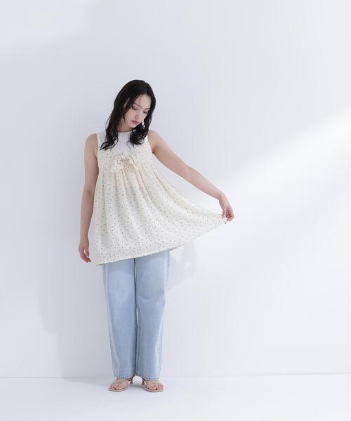 NATURAL BEAUTY BASIC(ナチュラルビューティーベーシック)の「ドットキャミチュニック(キャミソール・レディース・ホワイト系その他/ブラック系その他2・フリ-)」の5枚目の写真
