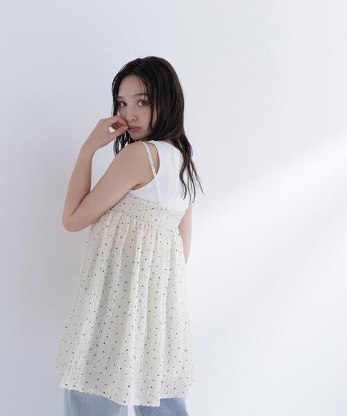 NATURAL BEAUTY BASIC(ナチュラルビューティーベーシック)の「ドットキャミチュニック(キャミソール・レディース・ホワイト系その他/ブラック系その他2・フリ-)」の6枚目の写真