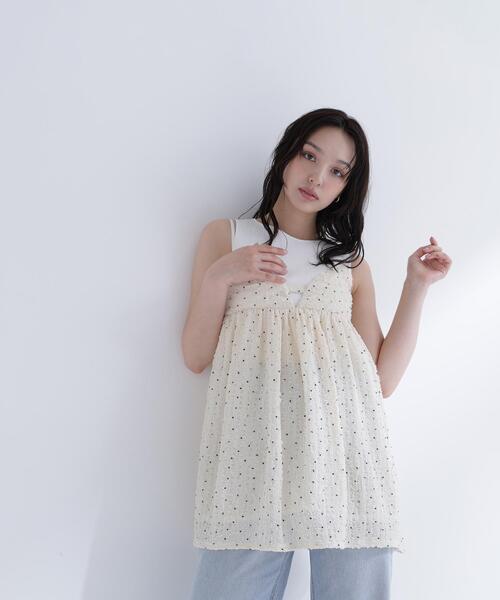 NATURAL BEAUTY BASIC(ナチュラルビューティーベーシック)の「ドットキャミチュニック(キャミソール・レディース・ホワイト系その他/ブラック系その他2・フリ-)」の10枚目の写真