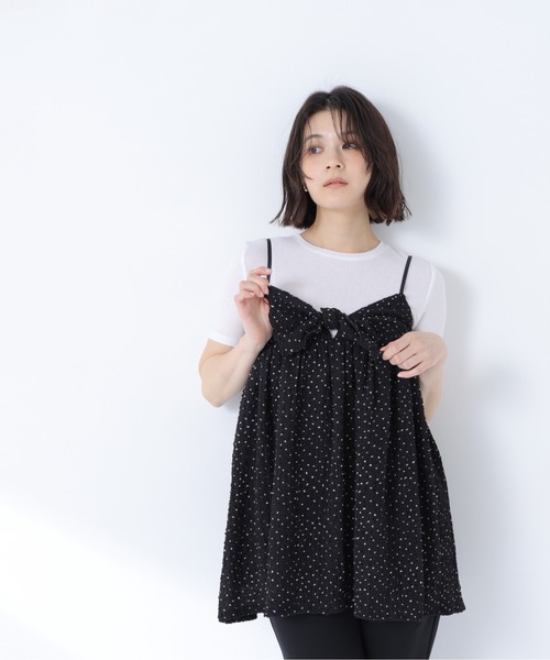 NATURAL BEAUTY BASIC(ナチュラルビューティーベーシック)の「ドットキャミチュニック(キャミソール・レディース・ホワイト系その他/ブラック系その他2・フリ-)」の22枚目の写真