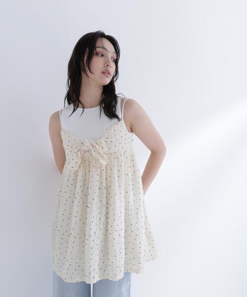 NATURAL BEAUTY BASIC(ナチュラルビューティーベーシック)の「ドットキャミチュニック(キャミソール・レディース・ホワイト系その他/ブラック系その他2・フリ-)」の8枚目の写真