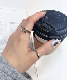 【Bz】【456855】ニュアンスシルバーリング2点セット(RZ)