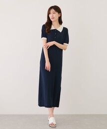 バイカラーロングワンピース