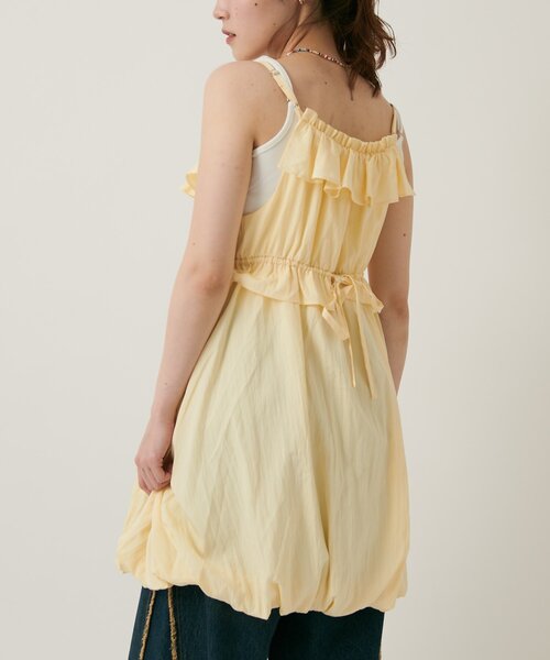 w closet(ダブルクローゼット)の「【無地/ドット柄】【4色展開】バルーンミニキャミワンピース(ワンピース・レディース・イエロー/アイボリー/オフホワイト/ブラック系その他・FREE)」の13枚目の写真