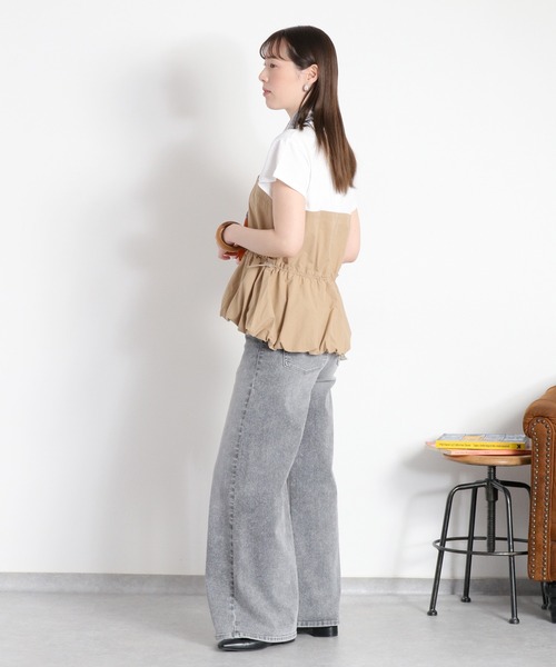 cepo(セポ)の「バルーンビスチェドッキング半袖プルオーバー(Tシャツ/カットソー・レディース・ブラック/ホワイト系その他/オフホワイト・M)」の16枚目の写真