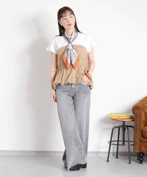 cepo(セポ)の「バルーンビスチェドッキング半袖プルオーバー(Tシャツ/カットソー・レディース・ブラック/ホワイト系その他/オフホワイト・M)」の15枚目の写真