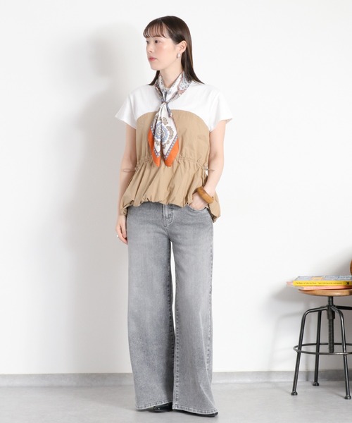 cepo(セポ)の「バルーンビスチェドッキング半袖プルオーバー(Tシャツ/カットソー・レディース・ブラック/ホワイト系その他/オフホワイト・M)」の19枚目の写真