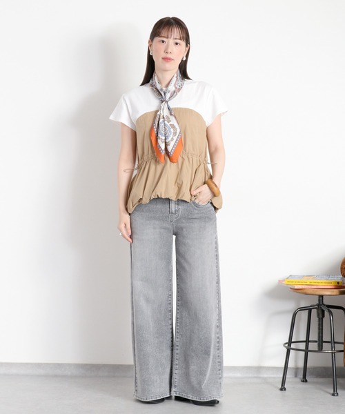 cepo(セポ)の「バルーンビスチェドッキング半袖プルオーバー(Tシャツ/カットソー・レディース・ブラック/ホワイト系その他/オフホワイト・M)」の20枚目の写真