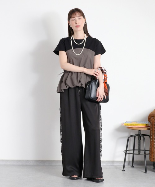 cepo(セポ)の「バルーンビスチェドッキング半袖プルオーバー(Tシャツ/カットソー・レディース・ブラック/ホワイト系その他/オフホワイト・M)」の5枚目の写真