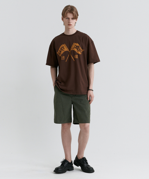 MAGOODGAN(メックウッドガン)の「スウェッグバー3598イーストコーストオーバーサイズブラウン半袖Tシャツ(Tシャツ/カットソー・レディース・その他・SMALL/MEDIUM/LARGE/X-LARGE)」の4枚目の写真