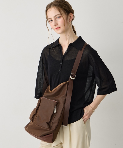 LE SOUK HOLIDAY(ルスークホリデー)の「【CASSELINI】メッシュテープトートバッグ【A4・ノートパソコン・タブレット収納可能】(トートバッグ・レディース・ブラウン/ブラック・フリー)」の7枚目の写真