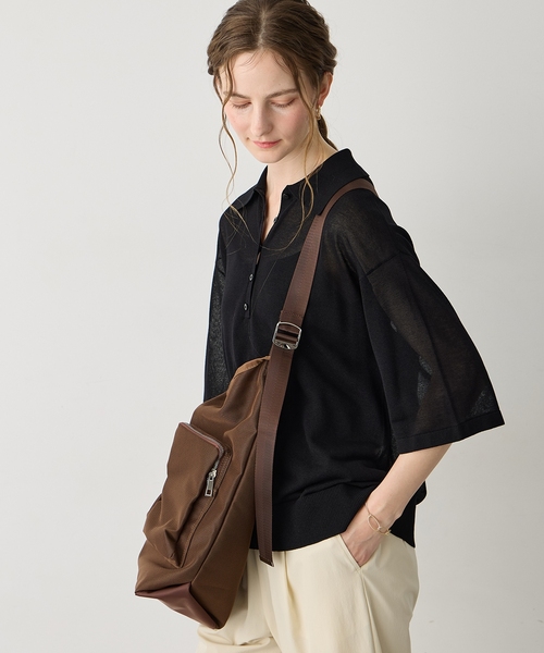 LE SOUK HOLIDAY(ルスークホリデー)の「【CASSELINI】メッシュテープトートバッグ【A4・ノートパソコン・タブレット収納可能】(トートバッグ・レディース・ブラウン/ブラック・フリー)」の8枚目の写真