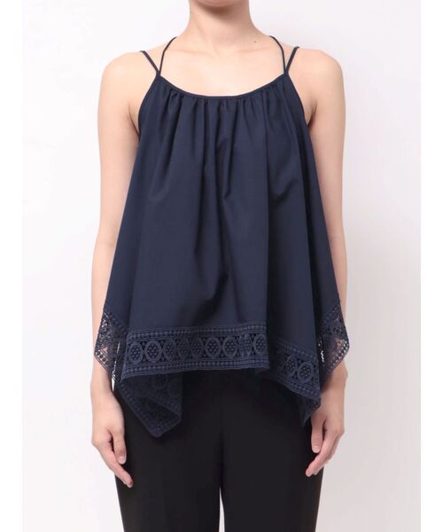 LAGUNAMOON(ラグナムーン)の「レースヘムチュニック 【夏服】 【レイヤードトップス】(キャミソール・レディース・ネイビー/オレンジ/ホワイト・FREE)」の12枚目の写真