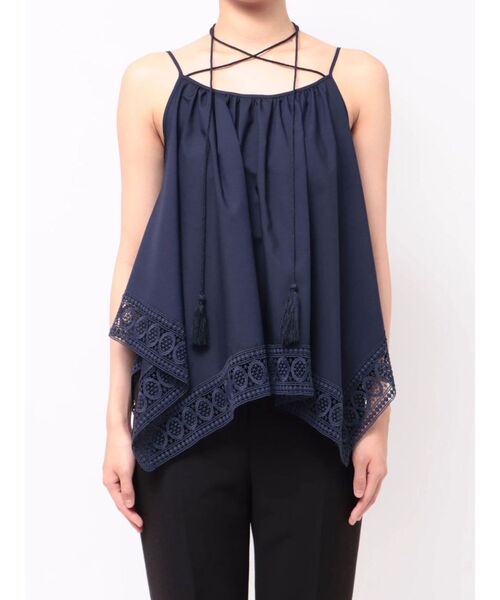 LAGUNAMOON(ラグナムーン)の「レースヘムチュニック 【夏服】 【レイヤードトップス】(キャミソール・レディース・ネイビー/オレンジ/ホワイト・FREE)」の19枚目の写真