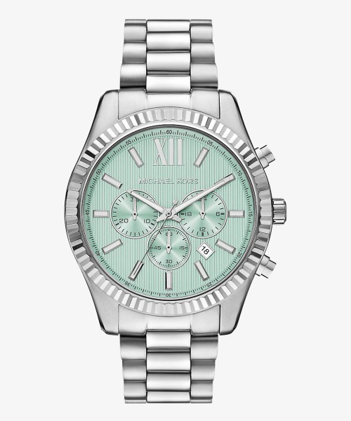 MICHAEL KORS(マイケルコース)の「LEXINGTON オーバーサイズ シルバートーン ウォッチ(アナログ腕時計・メンズ・シルバー・FREE)」の1枚目の写真