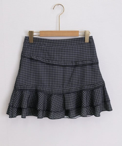 Miniministore（ミニミニストア）の「ミニティアードスカートギンガムチェック柄（スカート・レディース・ブラック×グレー・L/M/XL/S）」の19枚目の写真