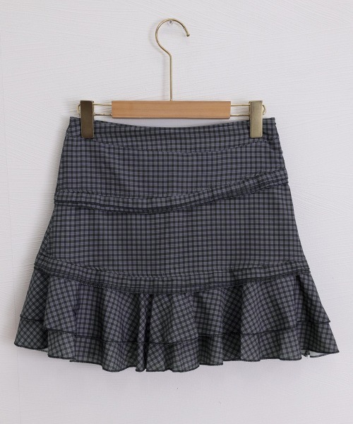 Miniministore（ミニミニストア）の「ミニティアードスカートギンガムチェック柄（スカート・レディース・ブラック×グレー・L/M/XL/S）」の20枚目の写真
