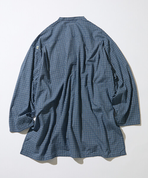 CAHLUMN(カウラム)の「CAHLUMN/カウラム Indigo Madras Check Pullover Stand Collar Shirt(シャツ/ブラウス・メンズ・ネイビー・MEDIUM/LARGE/X-LARGE/XX-LARGE)」の11枚目の写真