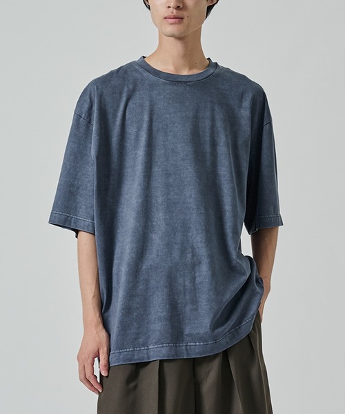 KANEMASA PHIL.(カネマサフィル)の「【KANEMASA PHIL.】36G Low Twist Garment Dye S/S Tee(Tシャツ/カットソー・メンズ・ネイビー/ホワイト/カーキ・XL/M)」の3枚目の写真