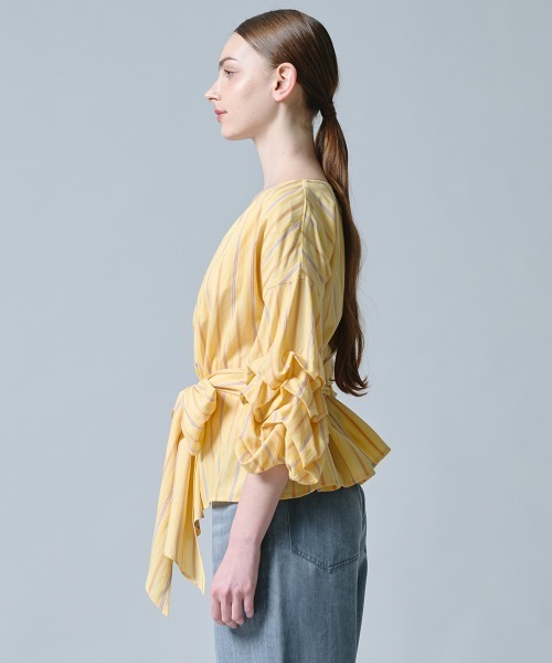 DOUBLE STANDARD CLOTHING(ダブルスタンダードクロージング)の「カシュクールボリュームスリーブブラウス(シャツ/ブラウス・レディース・イエロー・38/36)」の13枚目の写真