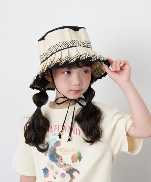 CIAOPANIC TYPY(チャオパニックティピー)の「【KIDS】【Aguni】プリーツハット(ハット・キッズ・ブラック/グリーン・ONE SIZE)」の5枚目の写真