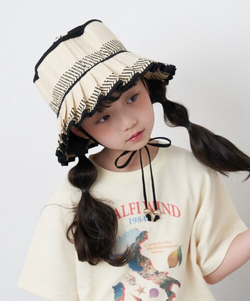 CIAOPANIC TYPY(チャオパニックティピー)の「【KIDS】【Aguni】プリーツハット(ハット・キッズ・ブラック/グリーン・ONE SIZE)」の7枚目の写真