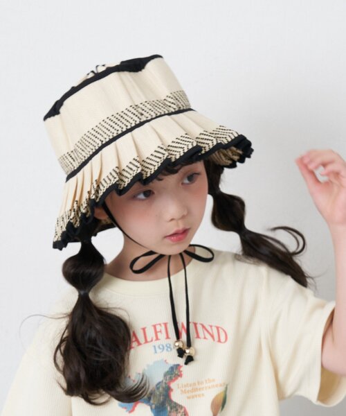 CIAOPANIC TYPY(チャオパニックティピー)の「【KIDS】【Aguni】プリーツハット(ハット・キッズ・ブラック/グリーン・ONE SIZE)」の8枚目の写真