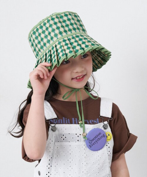 CIAOPANIC TYPY(チャオパニックティピー)の「【KIDS】【Aguni】プリーツハット(ハット・キッズ・ブラック/グリーン・ONE SIZE)」の10枚目の写真