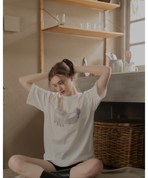 JUMELLE（ジュメロ）の「マスカレードＴ（Tシャツ/カットソー・レディース・ピンク/ホワイト・FREE）」の22枚目の写真
