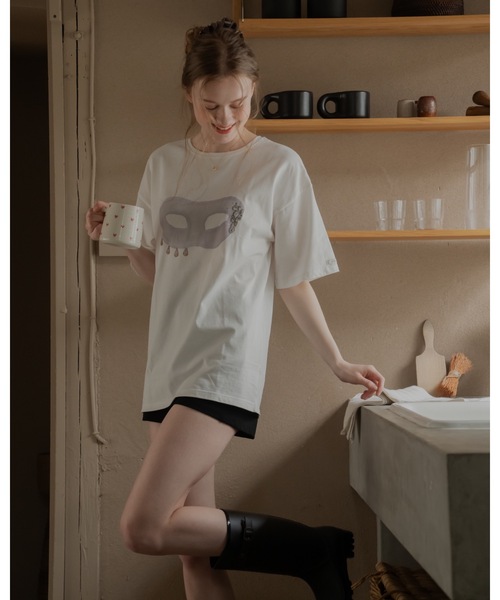 JUMELLE（ジュメロ）の「マスカレードＴ（Tシャツ/カットソー・レディース・ピンク/ホワイト・FREE）」の21枚目の写真