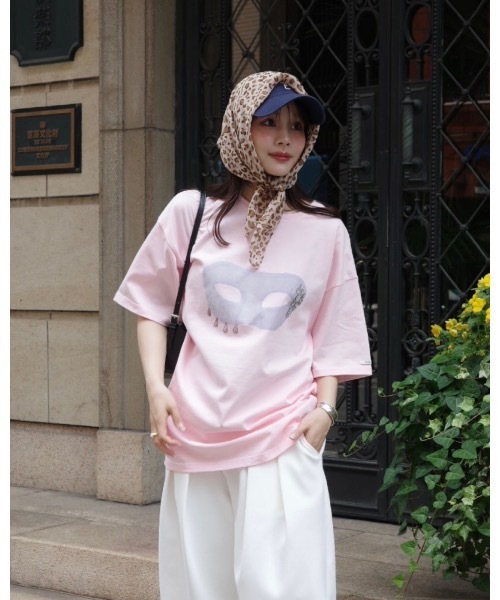 JUMELLE（ジュメロ）の「マスカレードＴ（Tシャツ/カットソー・レディース・ピンク/ホワイト・FREE）」の7枚目の写真