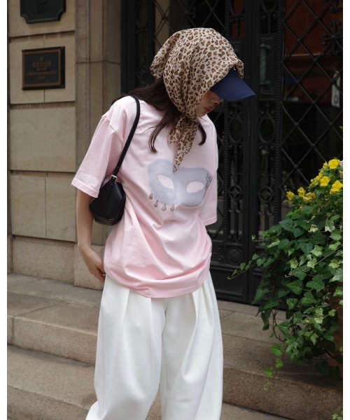 JUMELLE（ジュメロ）の「マスカレードＴ（Tシャツ/カットソー・レディース・ピンク/ホワイト・FREE）」の9枚目の写真