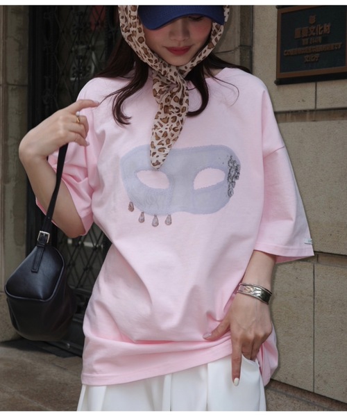 JUMELLE（ジュメロ）の「マスカレードＴ（Tシャツ/カットソー・レディース・ピンク/ホワイト・FREE）」の18枚目の写真