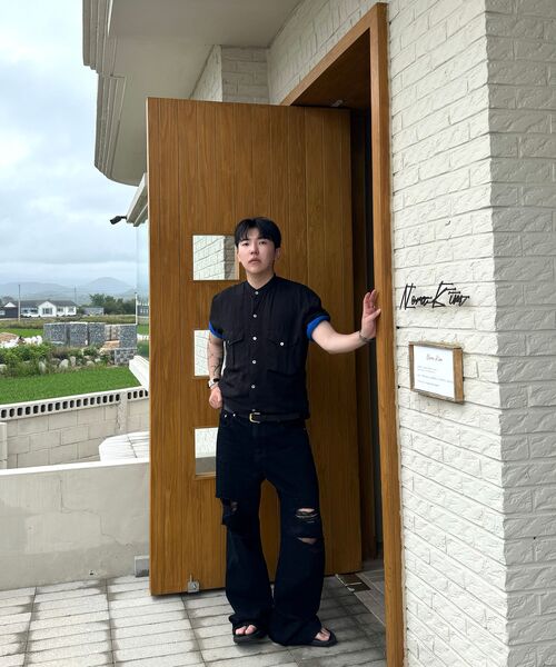 NOIRER(ノイア)の「クリンクルマルチポケットハーフシャツ(ブラック)(シャツ/ブラウス・メンズ・その他・48/50/52)」の13枚目の写真