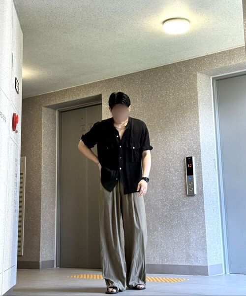 NOIRER(ノイア)の「クリンクルマルチポケットハーフシャツ(ブラック)(シャツ/ブラウス・メンズ・その他・48/50/52)」の14枚目の写真