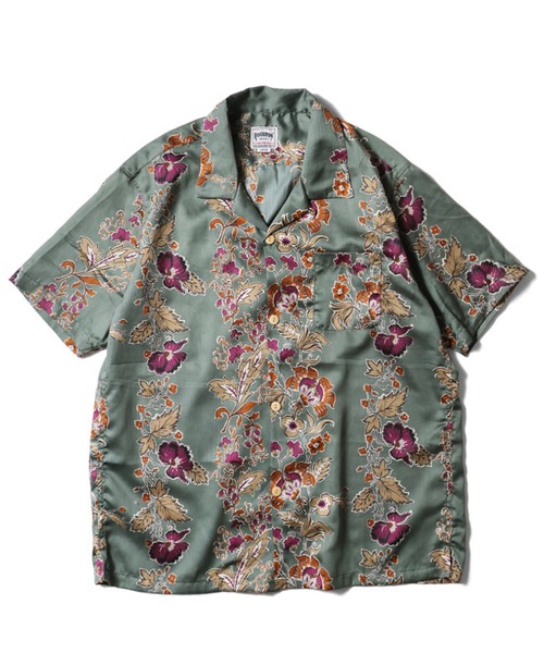 HOUSTON（ヒューストン）の「HOUSTON アロハシャツ コットン(BOTANICAL)（シャツ/ブラウス・メンズ・ブラック/ナチュラル/グリーン・MEDIUM/X-LARGE/XX-LARGE/SMALL/LARGE）」の3枚目の写真