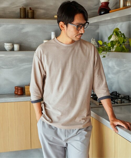 ikka(イッカ)の「ドライ梨地七分袖Tシャツ(Tシャツ/カットソー・メンズ・ベージュ/ブラック/ネイビー・M/XL/L/S)」の13枚目の写真