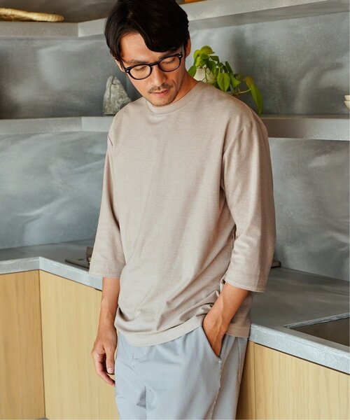 ikka(イッカ)の「ドライ梨地七分袖Tシャツ(Tシャツ/カットソー・メンズ・ベージュ/ブラック/ネイビー・M/XL/L/S)」の16枚目の写真