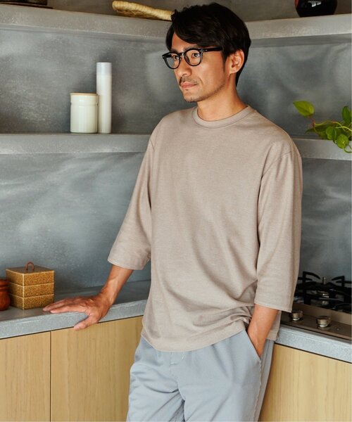 ikka(イッカ)の「ドライ梨地七分袖Tシャツ(Tシャツ/カットソー・メンズ・ベージュ/ブラック/ネイビー・M/XL/L/S)」の17枚目の写真