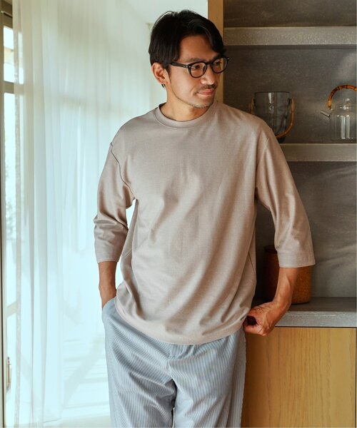 ikka(イッカ)の「ドライ梨地七分袖Tシャツ(Tシャツ/カットソー・メンズ・ベージュ/ブラック/ネイビー・M/XL/L/S)」の18枚目の写真