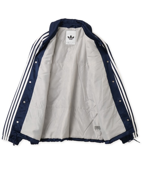 adidas(アディダス)の「adidas 3 STRIPES SATIN PADDED JACKET / アディダス 3ストライプス サテン パデッド ジャケット(その他アウター・メンズ・ネイビー・S/M/L/XL/XXL)」の5枚目の写真