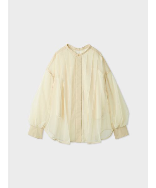 MIESROHE(ミースロエ)の「【セットアップ対応】レイヤードチュールブラウス(シャツ/ブラウス・レディース・ブラック/クリーム・F)」の2枚目の写真