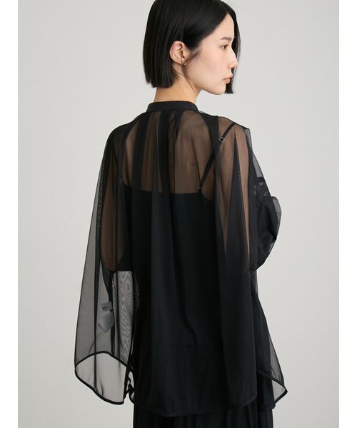MIESROHE(ミースロエ)の「【セットアップ対応】レイヤードチュールブラウス(シャツ/ブラウス・レディース・ブラック/クリーム・F)」の5枚目の写真