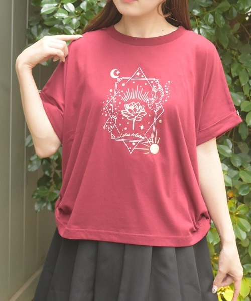 axes femme(アクシーズファム)の「接触冷感エトワールTシャツ(Tシャツ/カットソー・レディース・ホワイト/ラベンダー/サックスブルー/チャコール/ワイン・FREE)」の5枚目の写真