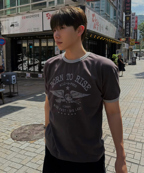 JUAN HOMME(ジュアンオム)の「ボントゥライジリングハーフスリーブ(チャコール)(Tシャツ/カットソー・メンズ・その他・SMALL/MEDIUM/LARGE)」の1枚目の写真