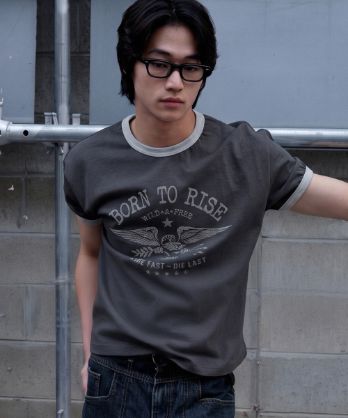JUAN HOMME(ジュアンオム)の「ボントゥライジリングハーフスリーブ(チャコール)(Tシャツ/カットソー・メンズ・その他・SMALL/MEDIUM/LARGE)」の2枚目の写真
