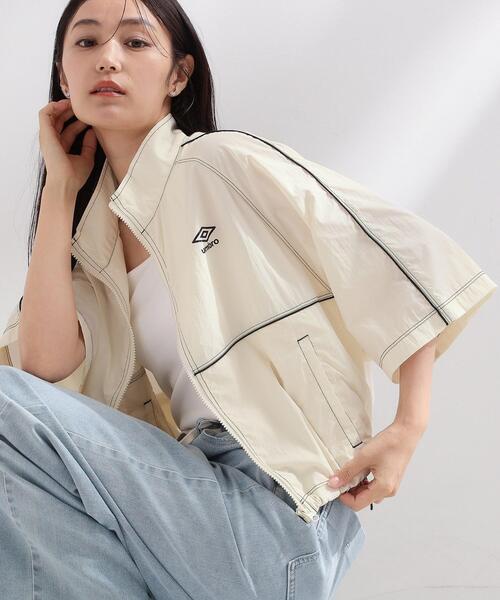 UMBRO(アンブロ)の「◆【umbro/アンブロ】シアーナイロン5分袖ZIPアップブルゾン(ブルゾン・レディース・ブラック/アイボリー・99)」の21枚目の写真