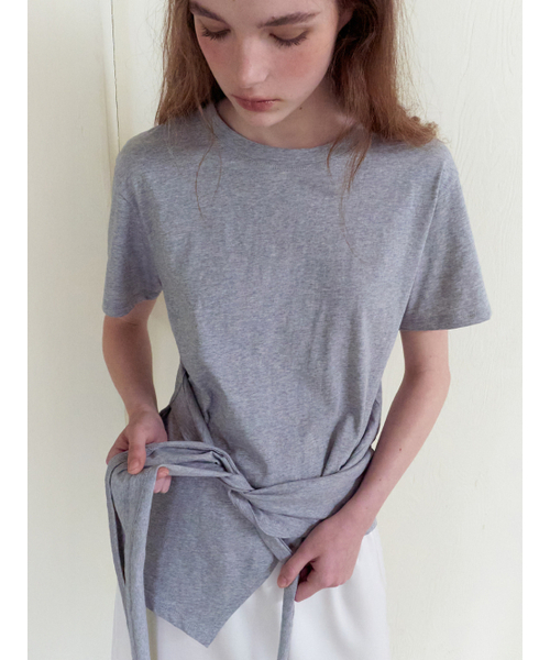 ETMON(エトモン)の「Tie Loose T-Shirt, Melange Grey(Tシャツ/カットソー・レディース・その他・F)」の3枚目の写真